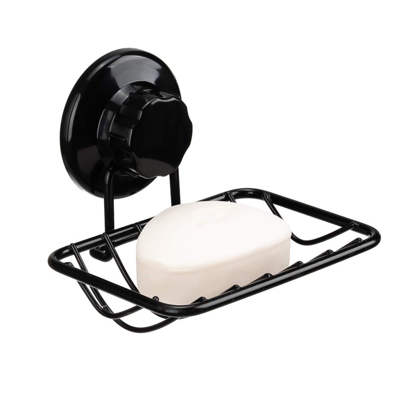 iPEGTOP Super Powerful Vacuum Suction Cup Shower Soap Dish - Strong Rustproof Stainless Steel Soap Saver Sponge Holder for Bathroom & Kitchen Sink, Black - Image 2